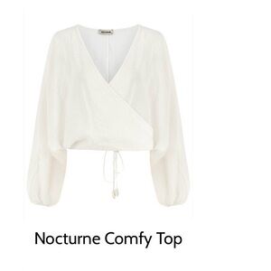 NWT Nocturne White Wrap Blouse
